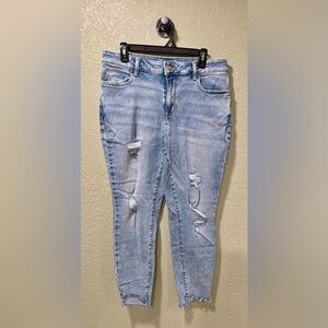 Maurices Light Blue Distressed Skinny Jeans